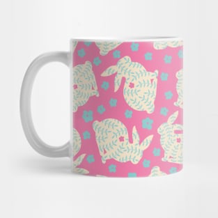 Pink Spring Easter Rabbits Mug